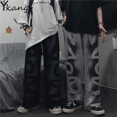 High Street Gothic Tie Dye Wide Leg Straight Pants Punk Hip Hop Baggy Joggers Women Harajuku Trousers Vintage Korean Sports Pant