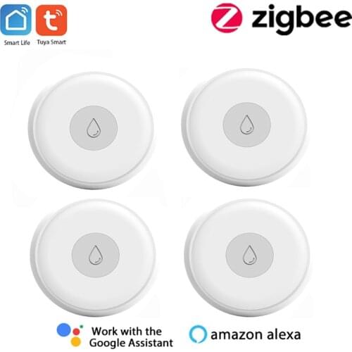 ZigBee Flood Sensor Water Leak Detector Water Tank Full Water Linkage Alarm tuya APP Remote Monitoring Work With Alexa / Google