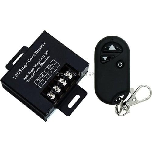 20A DC12-24V Wireless LED Strip Dimmer Dimmers With RF Remote Control For LED Single Color Free Shipping
