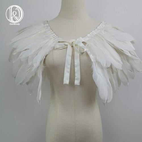 Don&Judy Elegant White Feathers Cape for Photo Shoot Maternity Photography Accessories Maternity Dress For Photoshoot 2020 New