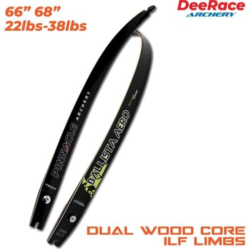 Target Recurve Bow ILF Limbs 66" 68" 22lbs-32lbs Dual Wood Core Fiber Glass Bow Limbs Ballista Aero