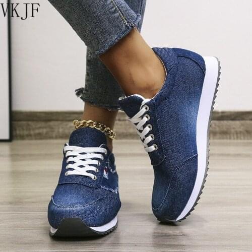 Womens Canvas Shoes 2021 Womens New High-top Sneakers Fashion Womens Thick-soled Wedges Casual Vulcanized Shoes Spring Autumn