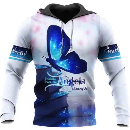 Beautiful butterfly 3D printing zipper shirt fashion Sweatshirt casual Street hip hop Hoodie