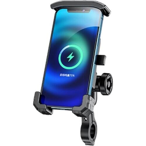 Motorcycle Phone Mount Handlebar Cell Phone Clamp, Scooter Phone Clip for 3.5-6.5" Cellphone Anti Shake&Stable 360