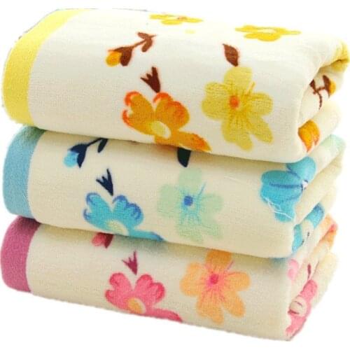 3pcs/lot 100% Cotton Face Flower Towel Floral Print Terry Home Hair Hand Bathroom Towels Soft Water Absorbent Facecloth 34*74cm