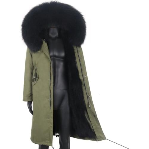 2021 New Man X-Long Parkas Real Natural Fur Winter Parka Raccoon Fur Collar Fox Fur Liner Jacket Coat Men jacket
