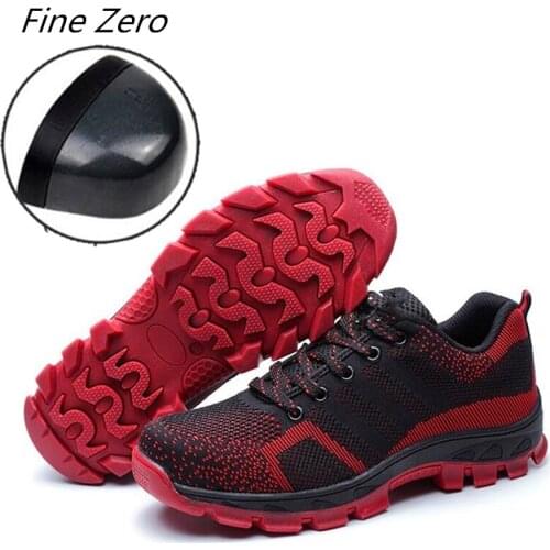 Mens Breathable Steel Toe Cap Work Safety Shoes New Men Outdoor Anti-slip Steel Puncture Proof Construction Safety Boots Shoes