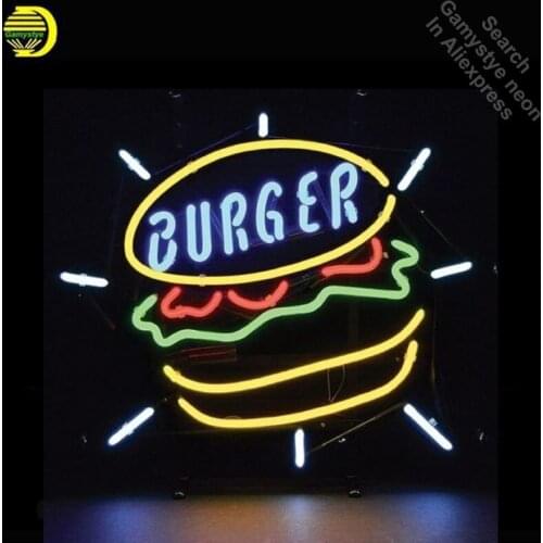 Burger Food Neon Sign Restaurant neon bulb Sign neon lights Brand LOGO Sign glass Tube Handcraft Iconic Sign Display light up