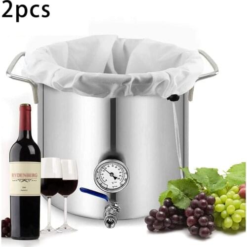 New 2 Pack Brew Bags -Reusable Mesh Bag for Fruit Cider Apple Grape Wine Press Drawstring Straining Brew in a Bag 38X42cm