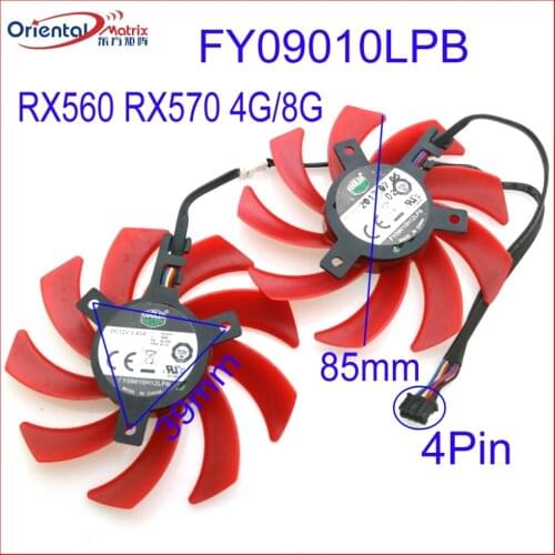 Free Shipping FY09010LPB 12V 0.45A 85mm 4Wire 4Pin VGA Fan For XFX RX560 RX570 4G 8G Graphics Card Cooling Fan