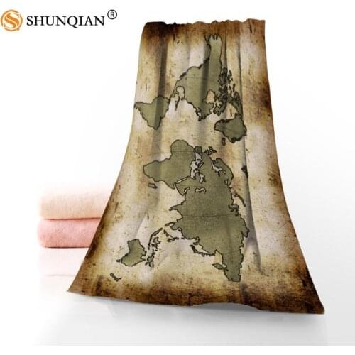 Custom map Towels Microfiber Fabric Popular Face Towel/Bath Towel Size 35x75cm, 70x140cm Print your picture