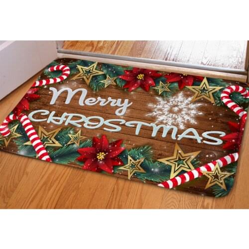 Merry Christmas Floor Mats Festival Printed Doormat Kitchen Bathroom rugs House Carpet for Living Room Anti-Slip Tapete Rug
