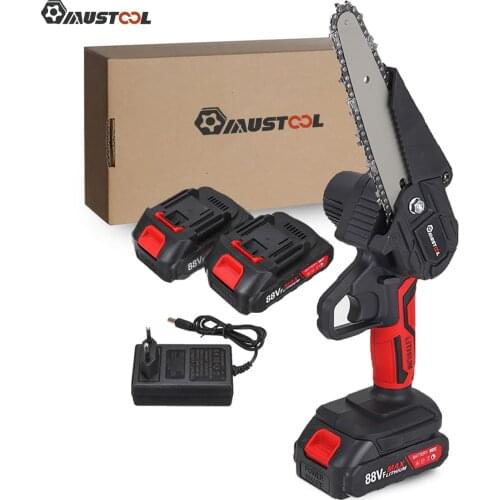 MUSTOOL 1200W 288Vf 6 Inch Mini Electric Chain Saw Lithium Battery Garden Pruning Logging Tool Woodworking Cutter Power Tools