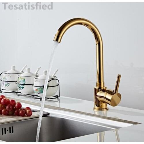 360 Kitchen Sink Faucet Mixer Tap Hot&Cold Brass Single Handle Kitchen Faucets Swivel Spout Kitchen Water Sink Mixer Tap Faucet