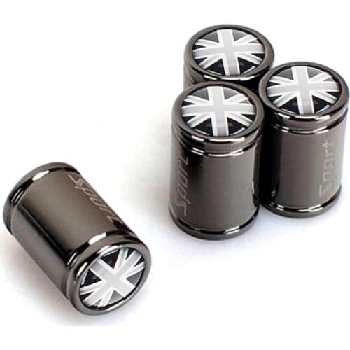 Sport Copper Auto Car Tire Wheel Valve Dust Caps Cover For Peugeot 307 206 207 407 308 301 3008 406 408 607 With UK Grey Flag