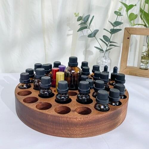 Ebony Essential Oil Storage Rack Organizer Display Suitable For Duoteri Oil Bottle Lipstick Multi Hole Position 9/13/16/19/22/42