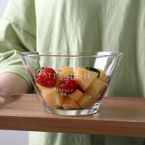 Dessert living room plate big rice bowl glass fruit bowl snack bowl tea table transparent household fruit bowl soup bowl salad
