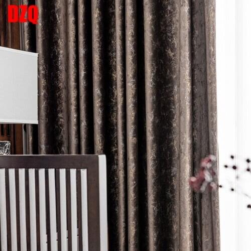 New Chinese Style American Cloth Curtains Finished Velvet Ironing Floor-to-ceiling Curtains for Living Room and Bedroom