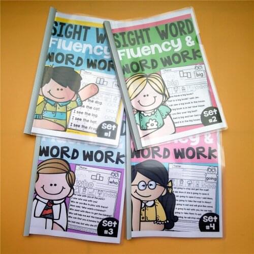 English Sight Word Fluency & WORD WORK Workbook Exercise Book Training Practice Book Educational Kids English Books for Children