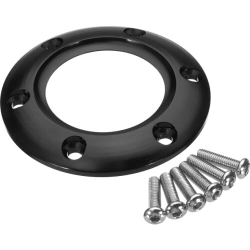 Universal Car 6 Bolts 70mm Steering Wheel Horn Center Ring Black