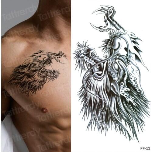 Waterproof Temporary Tattoo Sticker Chinese Dragon Big Animal Flash Tatoo Fake Tatto Back Arm Leg chest Art for Men Women party