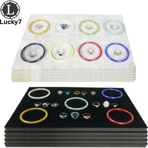 5pcs/lot Jewelry Foam Tray Inserts Liners Grey/Black Velvet Jewelry Rings Bracelet Watch Showed