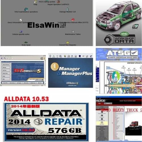 High quality Alldata V10.53 & OD5 auto repair software all data mi..ll 2015 atsg elsawin 1tb hdd usb3.0 in English for car/truck