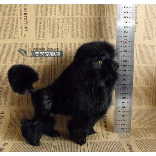 Simulation poodle dog model,polyethylene&fur 22x10x20cm black poodle handicraft toy decoration Xmas gift b3817