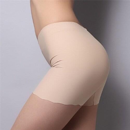 Women Safety Shorts Pants Nylon High Waist Panties Seamless Trackless Ice Silk Anti-slip Safety Pants Girls Underwear