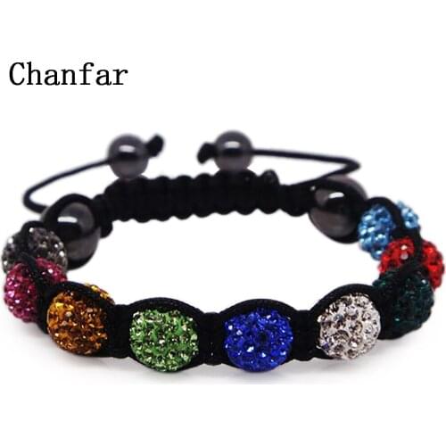 19 colors Crystal Jewelry Bracelet For Women New Crystal Bracelets 10mm crystal Disco Ball Bead Crystal Bracelet