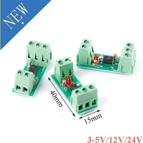 1 Channel Way Optocoupler Isolation Module PC817 EL817 3V-5V 12V 24V Photoelectric Isolator Rail Holder PLC Drive Motor Board