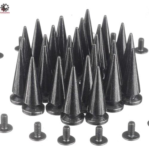 10Sets 25MM Large Metal Big Tree Spikes and Studs Metallic Screw-Back Cone Studs And Spikes Cool Punk Garment Rivets Diy Handcra