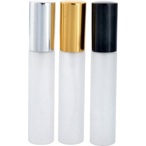 10ml Refillable Frosted Glass Spray Empty Bottle 1/3oz Liquid Fine Mist Pump Perfume Atomizer Vials LX2887