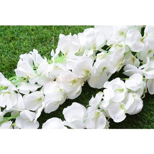 140cm Artificial Wall Hanging Vine Simulation Wisteria Flower Decor White