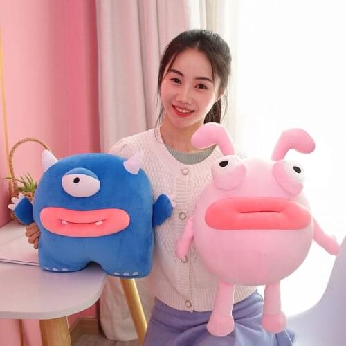 42cm Cute Rabbit Monster With Sausage Mouth Plush Toys Stuffed Soft Creative Animals Dolls Pillow For Kids Girls Birthday Gifts