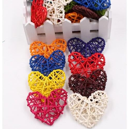 5pcs/lot 6cm Artificial Straw Ball For Birthday Party Wedding Decoration Rattan love Christmas Decor Home Ornament Supplies