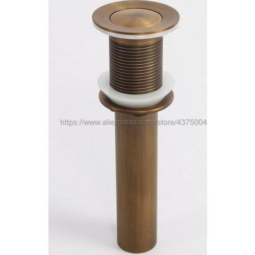 Antique Brass Bathroom Lavatory Sink Pop Up Drain Brass Vanity Vessel Sink Drain Without Overflow Nsd001