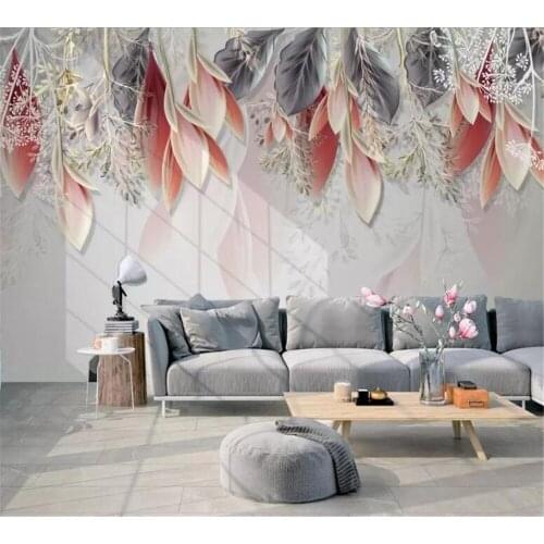 Beibehang Custom wallpaper 3D mural Nordic simple small fresh hand-painted magnolia flower watercolor mural background wall