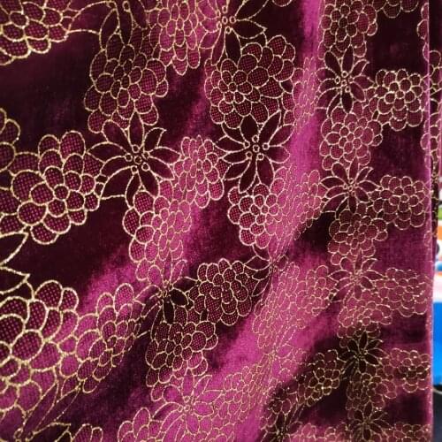 Bling Velvet Evening Dress Fabric With Gold Powder Glittery Cloth Velour Party Dress Skirt Material