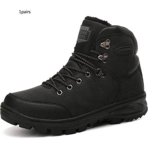 Plush Thickening High Heel Shoes Large Size Man Cotton-padded Shoes Wear-resisting Non-slip Snow Boots