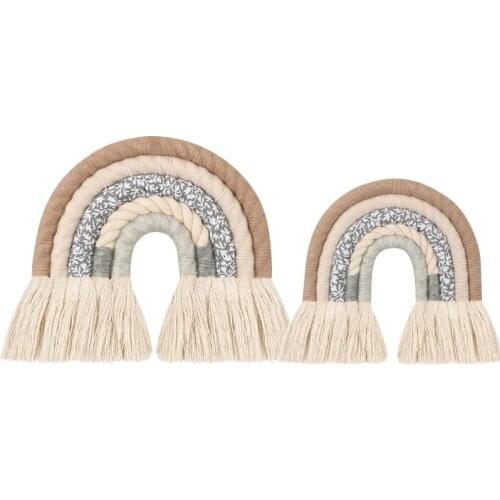 Nordic Room Decoration Handmade Woven Cotton Rope Rainbow Hanging Decoration Wall Hanging Decor Photo Props