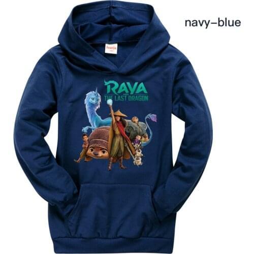 Kids Girls Clothes Raya and The Last Dragon Hoodies Boys Cartoon Sweatshirt Cotton Tops Children Long Sleeve Pullover Outfits