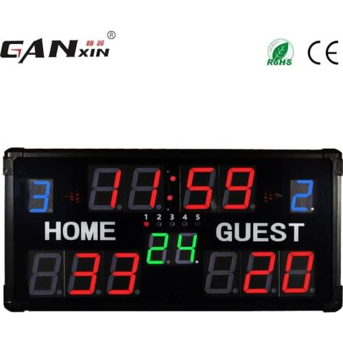 [GANXIN] 14 digits portable led scoreboard electronic digital basketball scoreboard with shot clock