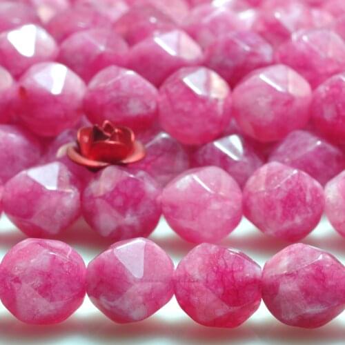 Red Jade Star Cut Faceted Nugget Loose Beads Wholesale Gemstone Semi Precious Stone Bracelet Necklace Diy Jewelry Making
