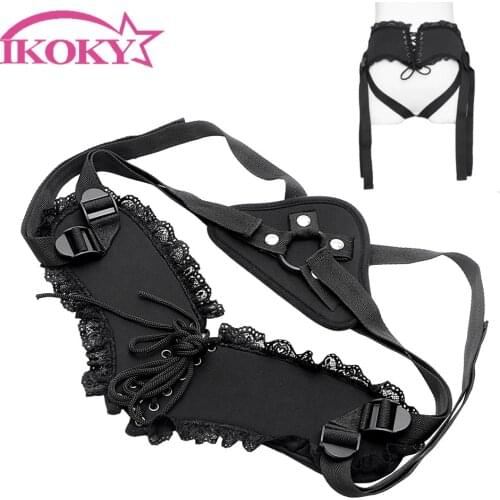 IKOKY Sex Toys for Women Lesbian Adult Products Wearable Strapon Penis Bondage Strap On Dildos Pants Female Masturbator Lace