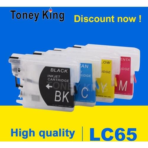 Toney King LC65 XL Printer Ink Cartridges For Brother LC 11 16 38 61 65 67 980 990 1100 MFC-250C 255CW 257CW J270W 290C 295CN