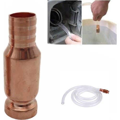 Red Copper Siphon Refueling Gas Siphon Pump Gasoline Fuel Water Shaker Siphon Safety Self Priming Hose Flexible Siphon Connector