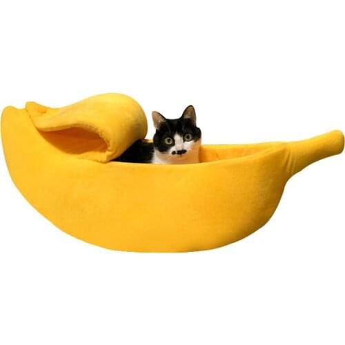 Banana Shape Pet Dog Cat Bed Mat House Durable Kennel Doggy Puppy Kitten Cushion Basket Warm Portable Soft