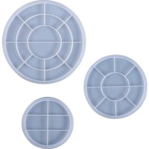 Round Tray Epoxy Resin Mold Fruit Plate Board Coaster Silicone Mould DIY Crafts Ornaments Home Decorations Casting Tool