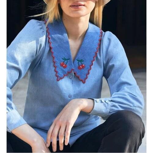 MABVOXZ Light Blue Blouses